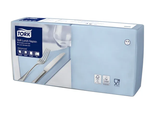 Tork 477871 Soft Lunchservet Advanced Lichtblauw 33x33cm