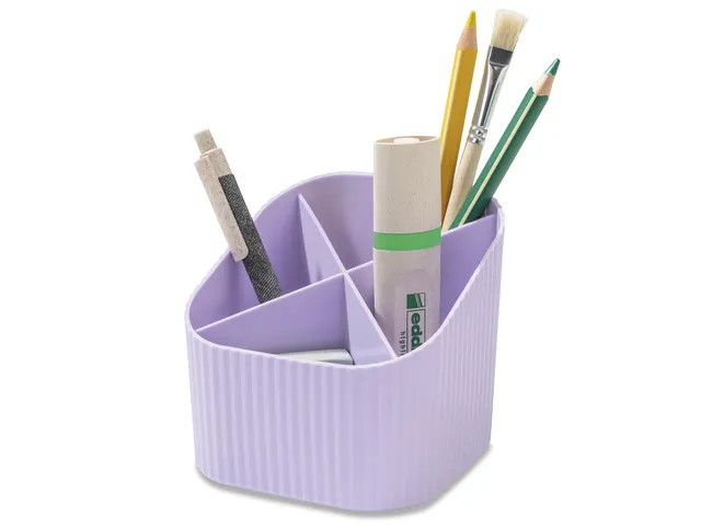 Porte-stylo HAN Re-X-LOOP 4 compartiments 100% recyclé violet pastel