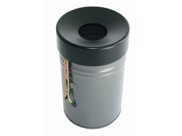 afvalbak,vlamdovend,16l,HxØ 340x245mm,wandmontage,kop zwart
