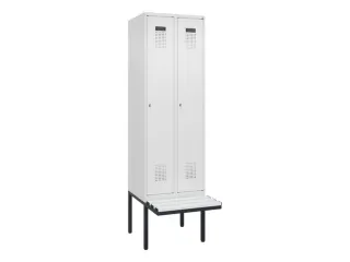 locker met bank,voor scheiding van kleding,HxBxD 2120x600x815mm,2vak - 1