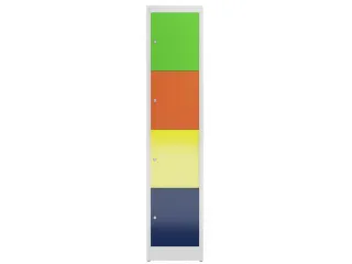 Lockerkast 1800x415x500mm 1x4 vakken cilinderslot, multicolor - 2