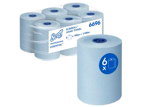Handdoekrol Scott Essential Slimroll 1-laags 190m blauw 6696