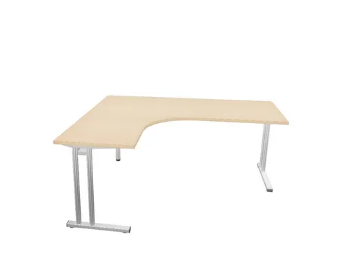 bureau in vrije vorm,HxBxD 740x1800x1600mm,vrije vorm,NE-esdoorn