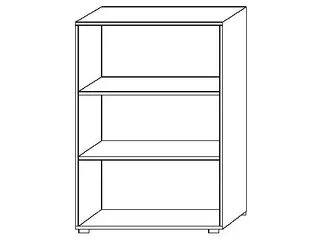kantoorstelling,HxBxD 1140x800x330mm,2xhouten vloer,3ordnerhoogtes - 4