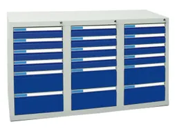 ladekast HxBxD 900x1500x500mm 18laden vergrendeling RAL7035 RAL5010