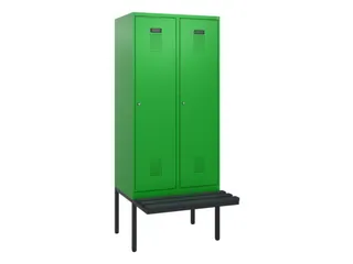 locker met bank,HxBxD 1950x800x815mm,2vak,vak B 400mm,cilinderslot - 2