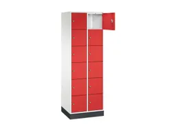 lockerkast,HxBxD 1950x620x500mm,2x6vakken,cil.-slot,sokkel