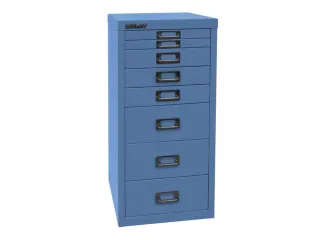 kantoor-ladekast HxBxD 590x279x380mm 8 laden romp + front blauw staal - 2