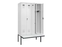 locker met bank,voor scheiding van kleding,HxBxD 2120x1200x815mm,4vak