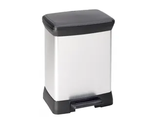 Rechthoekige pedaalemmer Decobin 30 Liter Zilver - 1