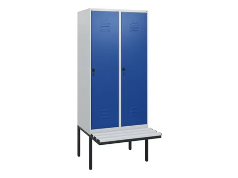 locker met bank,HxBxD 1950x800x815mm,2vak,vak B 400mm,draaigrendel