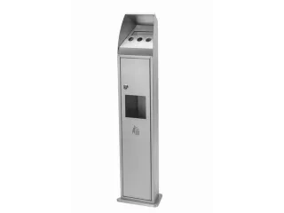 RVS combi-asbak,HxBxD 1000x240x190mm,afvalbak inhoud 4l - 2