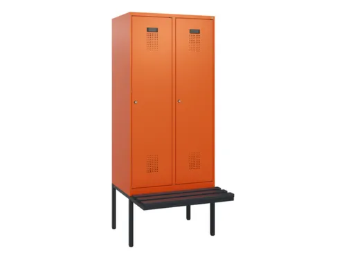 locker met bank,HxBxD 1950x800x815mm,2vak,vak B 400mm,cilinderslot