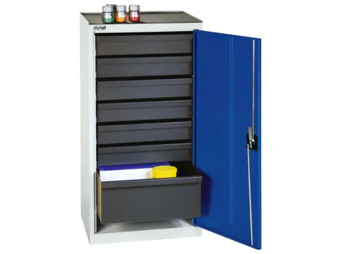 Gereedschapskast Hxbxd 1000x500x500mm 7laden Ral7035 Front Ral5010