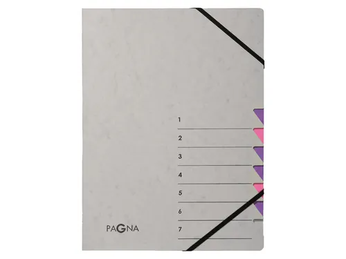 Sorteermap Pagna Easy 7 vaks A4 Grijs/lila karton