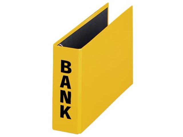 Bankordner 14x25 cm Geel | Klasseermap.be