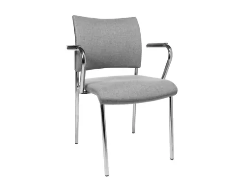 Bezoekersstoel Armleuningen Lichtgrijs Stof 430x480x480mm