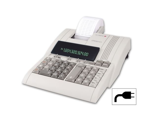 OLYMPIA CPD3212S - Buro rekenmachine met printer en zwart-rode print | RekenmachinesWinkel.nl