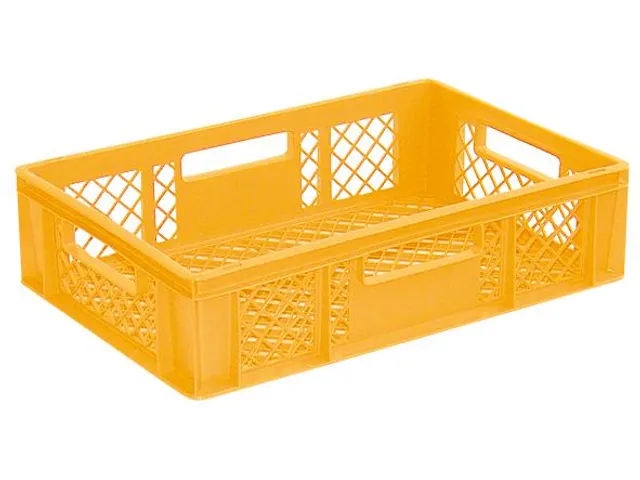 Euronorm Stapelkrat Pe 150x600x400mm 27liter Open Geel