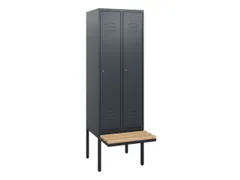 locker met bank,HxBxD 1950x600x815mm,2vak,vak B 300mm,cil.-slot