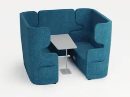 Zitgroep,2Banken,Tafel,4-Zits,Geluidabsorberend,Stof Blauw