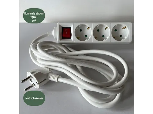 Stekkerdoos BRASQ 3 voudig 3 meter wit