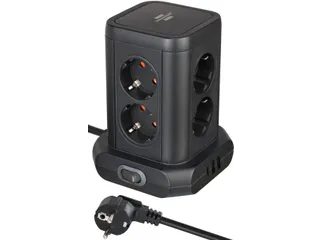 Brennenstuhl Stekkerdoos Toren 8-voudig met 2x USB-A 1x USB-C Zwart - 2