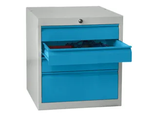 ladekast 600x500x600mm 4laden cilinderslot RAL7035 front RAL5012 - 1