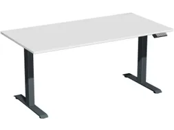 Elektrisch ihv bureau,HxBxD 730-1230x1600x800mm,blad lichtgrijs