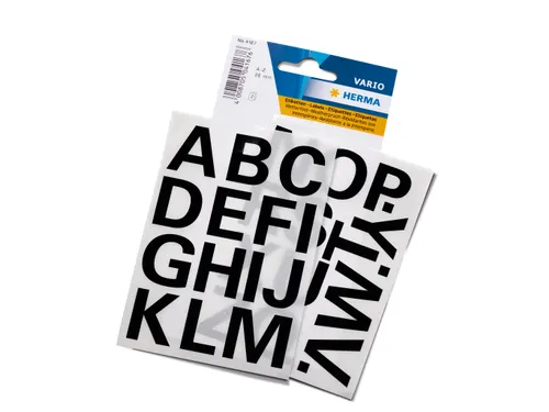 Etiket Herma 4167 25mm Letters A-Z Zwart Folie 28 stuks