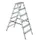 dubbele aluminium ladder beide zijden 2x6treden bordes H 1 3m