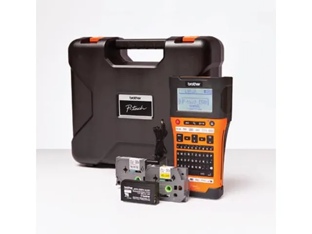 système de lettrage PT-E550 avec valise, 2 rubans, adaptateur et batt