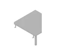 koppelelement voor bureau,90 °,HxBxD 730x840x840mm,v. sledeframe