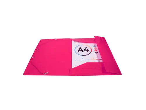 Elastomap met 3 kleppen IDERAMA PP in polypropyleen 5/10de - A4-Roze