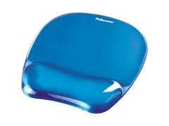 Muismat met polssteun Fellowes Crystals gel transparant blauw