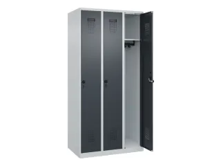 locker,HxBxD 1850x900x500mm,3vak,vak B 300mm,draaigrendel - 2