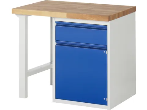 établi RAL7035/RAL5010 HxlxP 890x1000x700mm plateau hêtre force 1000