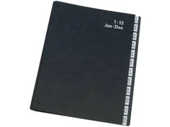 Q-connect Sorteermap A4 12 delen genummerd Zwart