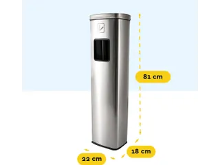 Asbak Staand met afvalbak AT400 RVS 20 Liter - 2