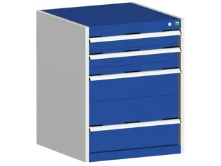 ladekast HxBxD 800x650x525mm 4laden romp RAL7035 front RAL5010 - 1