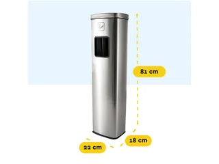 Afvalbak met asbak BRASQ 20 liter AT400 rvs - 3