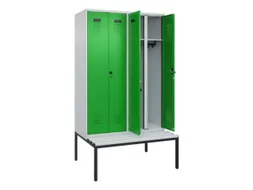 locker met bank,voor scheiding van kleding,HxBxD 2120x1200x815mm,4vak