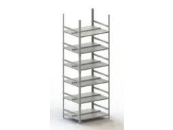 Schroefstelling Basisveld Ral7035 1850x754x604mm 6legborden 80kg