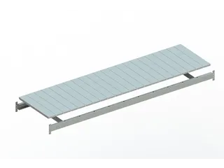 legbord van plaatstaal,v. breedvakstelling,BxD 2200x650mm,vakl. 600kg - 1