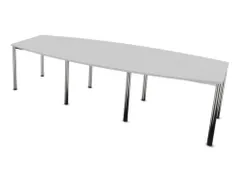 vergadertafel,HxBxD 740x2800x1200mm,vatvormig,MP-lichtgrijs