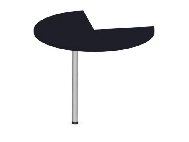 aanbouwtafel,i.h.v.,HxØ 720-840x1000mm,driekwartrond,CC-zwart