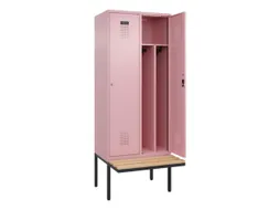 locker met bank,voor scheiding van kleding,HxBxD 2120x800x815mm,2vak
