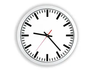 Stationsklok Abs-Kunststof Radiogestuurd Ø30cm Zilver Gelakt streep - 1