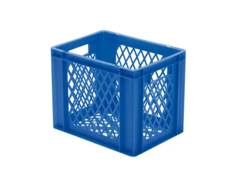 Euronorm-stapelbak 29l 320x400x300mm Wanden/bodem Opengewerkt Blauw