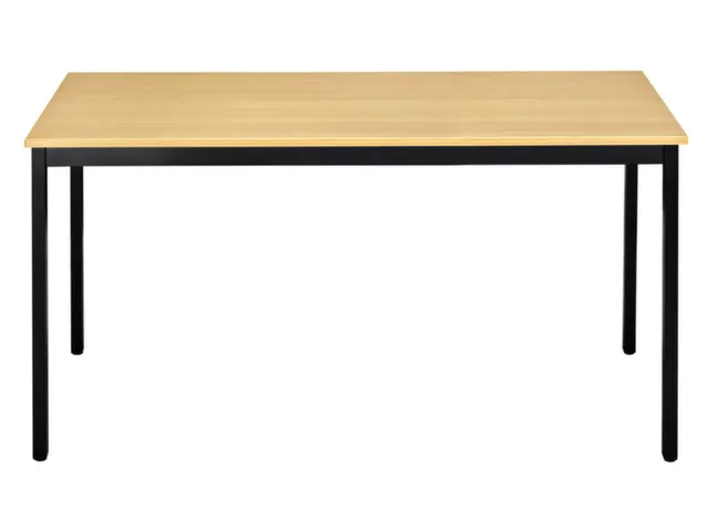 Tafel Vierkant 120x60 Cm Rechthoekig Frame Zwart Blad Beuk